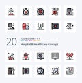 20 Hospital Healthcare Concept Line Filled Color icon Pack like ribs radiology medical medical medical