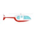 Hospital helicopter icon, flat style