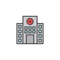 Hospital icon in colored version Royalty Free Stock Photo