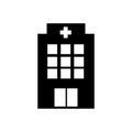 Hospital icon cross building isolated human medical view. Trendy Flat style for graphic design, logo, Web site, social Royalty Free Stock Photo