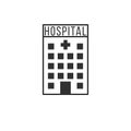 Hospital icon with cross, medical building. Stock Vector illustration isolated on white background Royalty Free Stock Photo