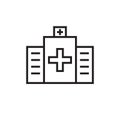 Hospital icon line stroke black color. simple icon