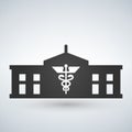 Hospital icon medical symbol building isolated human medical view. Royalty Free Stock Photo