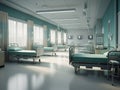 hospital illustration, futuristic hospital room , clean and aseptic style, created with ai