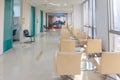 Hospital indoor hallway and waiting seats Royalty Free Stock Photo