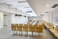 Hospital indoor waiting area. Health center modern interior