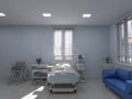 Hospital interior, 3d rendering, 3d illustration health professional technology