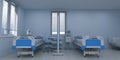 Hospital interior, 3d rendering, 3d illustration