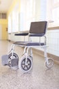 Hospital invalid chair on hospital corridor