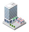 Hospital Isometric 3d Building Health Urban of architecture