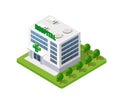 Hospital Isometric 3d Building