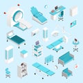 Hospital isometric set Royalty Free Stock Photo