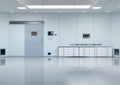 Hospital laboratory or surgery room interior with medical supplies Royalty Free Stock Photo