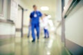 Hospital life from the hallway, unfocused background Royalty Free Stock Photo