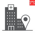 Hospital location glyph icon