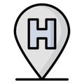 Hospital Location Isolated Vector icon which can be easily modified or edit Royalty Free Stock Photo