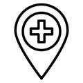 Hospital Location Isolated Vector icon which can be easily modified or edit Royalty Free Stock Photo