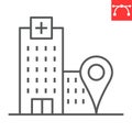 Hospital location line icon