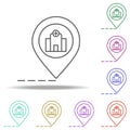 hospital location pin line icon. Elements of Medicine in multi color style icons. Simple icon for websites, web design, mobile app Royalty Free Stock Photo