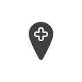 Hospital location placeholder vector icon