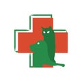 Hospital logo for animals on a white background.