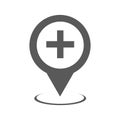 Hospital map pointer icon vector simple