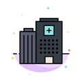 Hospital, Medical, Building, Care Abstract Flat Color Icon Template