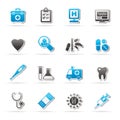 Hospital, medical and healthcare icons