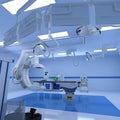 Hospital Medical Hybrid Operating Room 3D rendering on white background