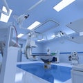 Hospital Medical Hybrid Operating Room 3D rendering on white background