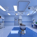 Hospital Medical Hybrid Operating Room 3D rendering on white background
