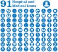 Hospital and medical icons