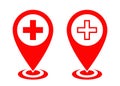 Hospital medical location icon vector in flat style