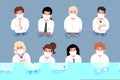 Hospital medical staff team doctors and nurses, vector illustration isolated. Royalty Free Stock Photo