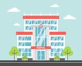 Hospital, a modern city medical facility. Vector image in a flat cartoon style Royalty Free Stock Photo