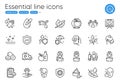 Hospital nurse, Oculist doctor and Wash hands line icons. For website, printing and application. Vector