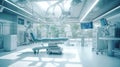 Hospital operating room with monitors and equipment,Interior of a surgery room in a hospital,AI generated Royalty Free Stock Photo