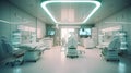 Hospital operating room with monitors and equipment,Interior of a surgery room in a hospital,AI generated Royalty Free Stock Photo