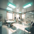 Hospital operating room with monitors and equipment,Interior of a surgery room in a hospital,AI generated Royalty Free Stock Photo