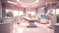Hospital operating room with monitors and equipment,Interior of a surgery room in a hospital,AI generated Royalty Free Stock Photo