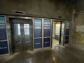 A hospital parking deck urban spooky elevator doors and windows