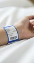 Hospital patient wristband with barcode label Royalty Free Stock Photo
