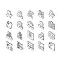 Hospital Pet Health Examination isometric icons set vector Royalty Free Stock Photo