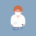 Hospital physician or therapist doctor, flat vector illustration isolated.