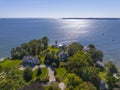 Hospital Point Lighthouse aerial view, Beverly, Massachusetts, USA Royalty Free Stock Photo