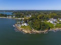 Hospital Point Lighthouse aerial view, Beverly, Massachusetts, USA Royalty Free Stock Photo