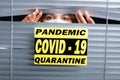 Hospital quarantine or isolation of patient standing alone in room with hopeful for treatment of Coronavirus COVID-19 Pandemic,