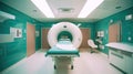 Hospital radiology room with 3d rendering mri scanner and x-ray machine, ai generated Royalty Free Stock Photo
