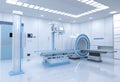 Hospital radiology room with mri scanner and x-ray machine