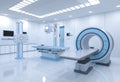 Hospital radiology room with mri scanner and x-ray machine